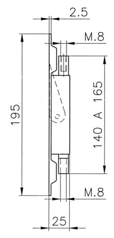 Átvetős tolózár fémajtóra két irányú, erősített EB 199